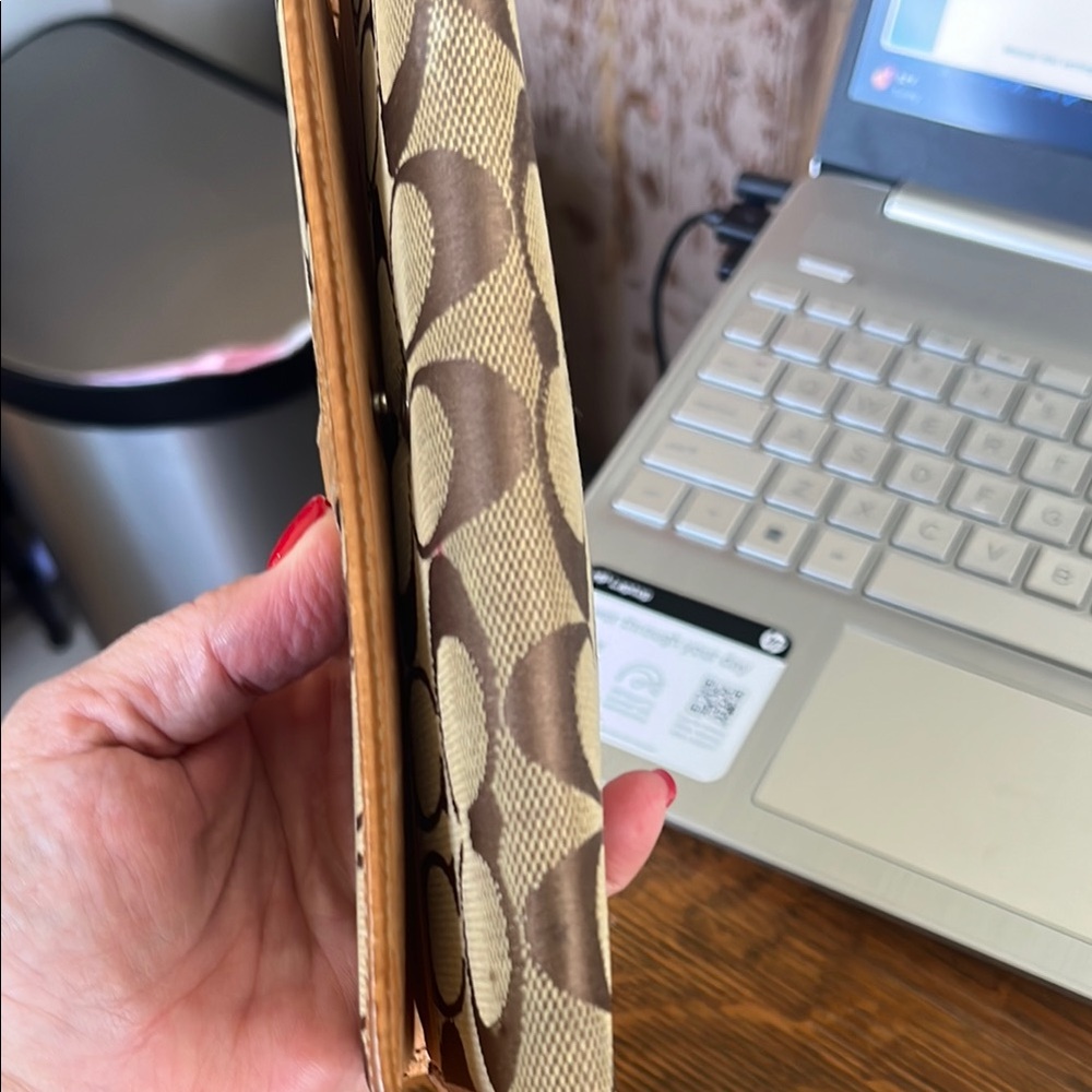 Coach Signature Canvas Wallet in Brown and Tan - Picture 9 of 9